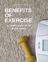 A weight and scale with text overlay – Benefits of exercise - 12 simple ways to move more.